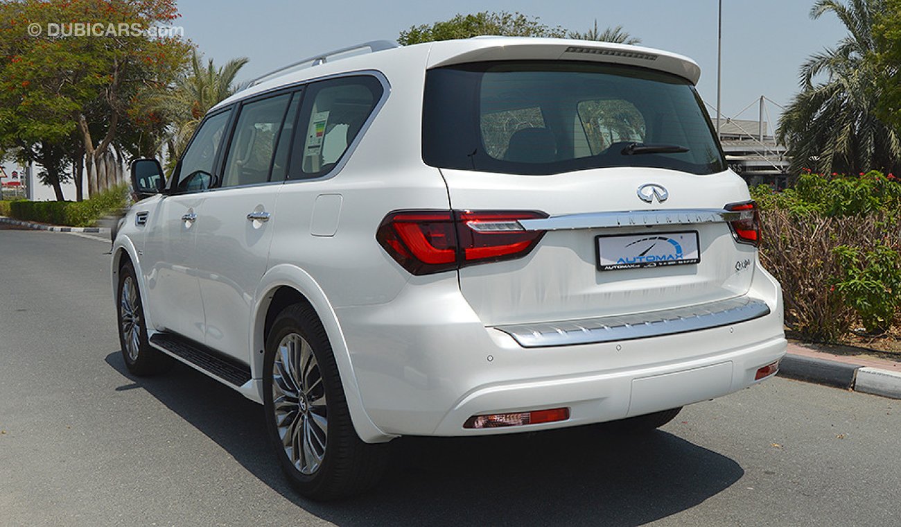 إنفينيتي QX80 2019 Luxury, 5.6 V8 4WD, GCC 0km w/ 5Yrs or 200K km Warranty + 2Yrs or 50K km Service at Dynatrade