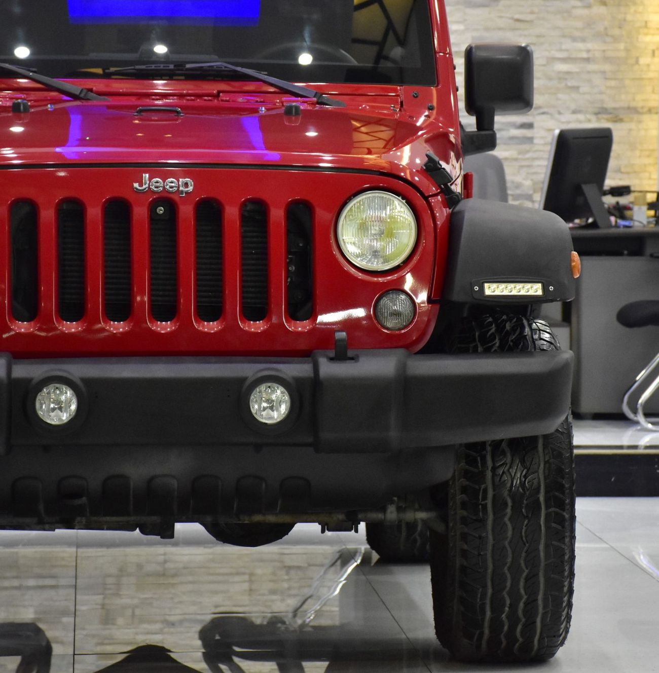 Jeep Wrangler EXCELLENT DEAL for our Jeep Wrangler Sport ( 2014 Model ) in Red Color GCC Specs