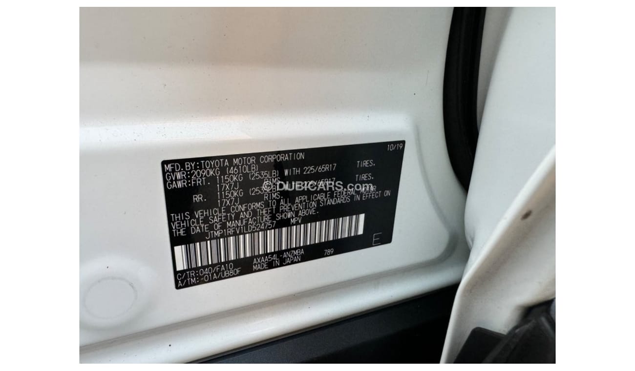 Toyota RAV4 2020 XLE SUNROOF PUSH START 4x4 - 2.5L USA IMPORTED