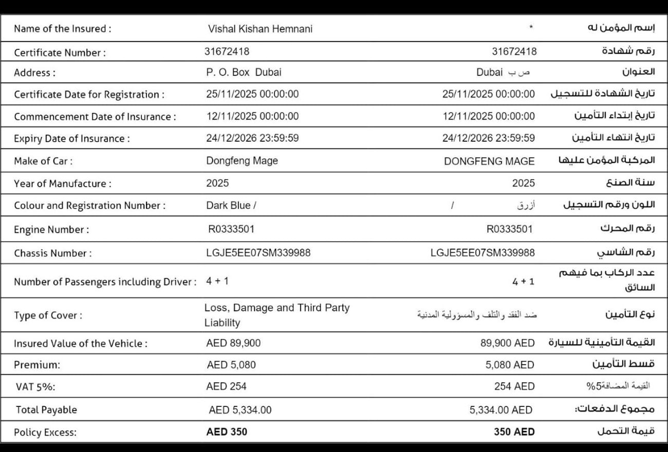 Dongfeng Mage Luxury 1.5T