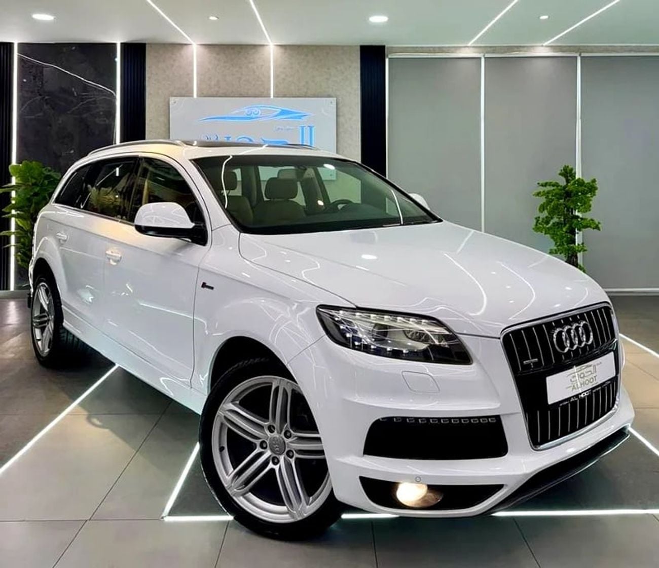 Audi Q7 AMAZING WHITE S_LINE V6 || FULL OPINION || GCC || 7 SEATS || ACCIDENT FREE