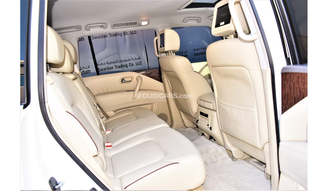 نيسان باترول AED 3132 PM | 5.6L LE T2 TITANIUM V8 4WD 2018 GCC DEALER WARRANTY