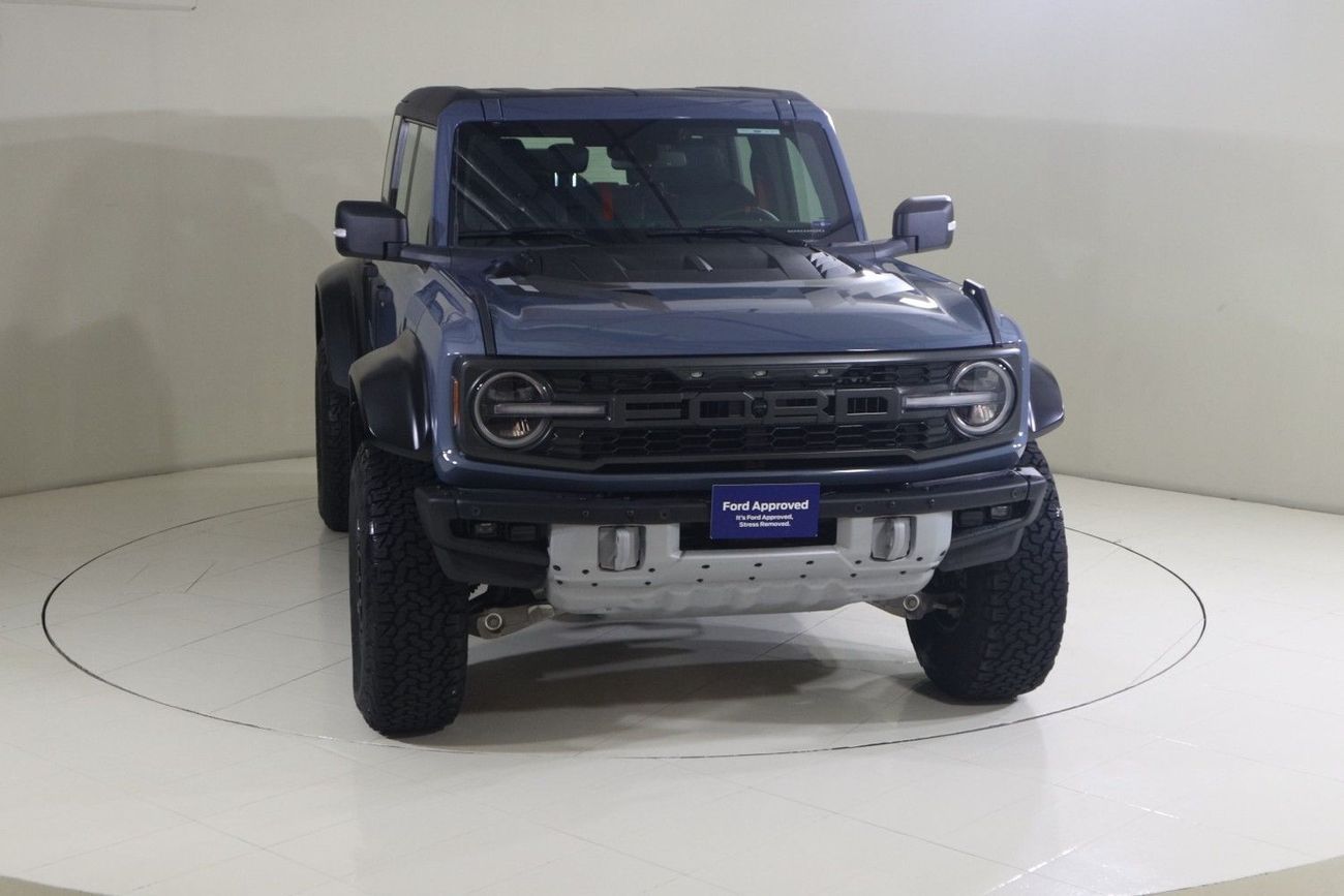 Ford Bronco Raptor B4D4925 BRONCO 4 DOORS RAPTOR 3.0L V6 ECOBOOST W/ ORANGE SBELTS BLACK/BLUE LTHR SSQTCH