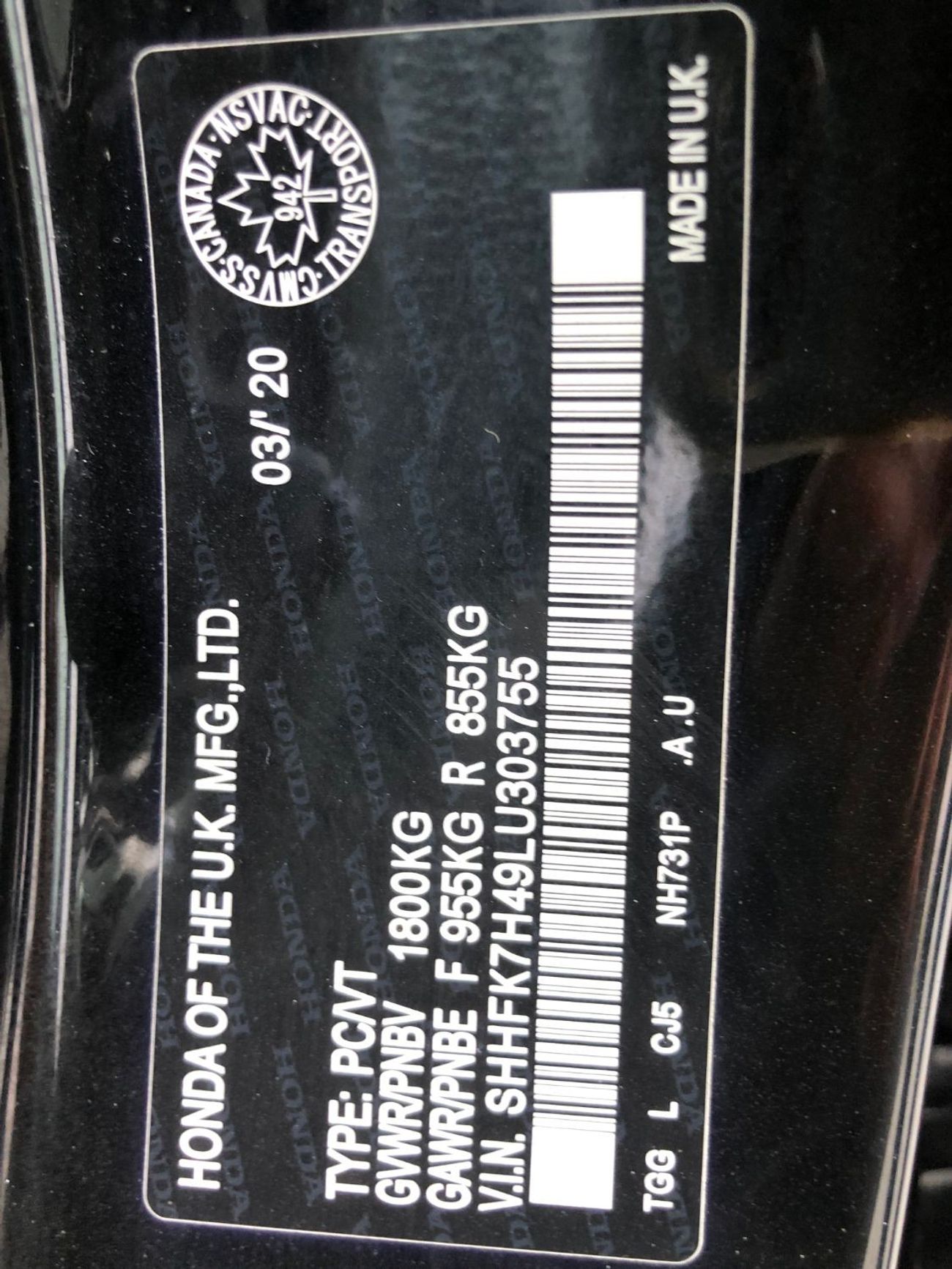 Honda Civic Canadian importer