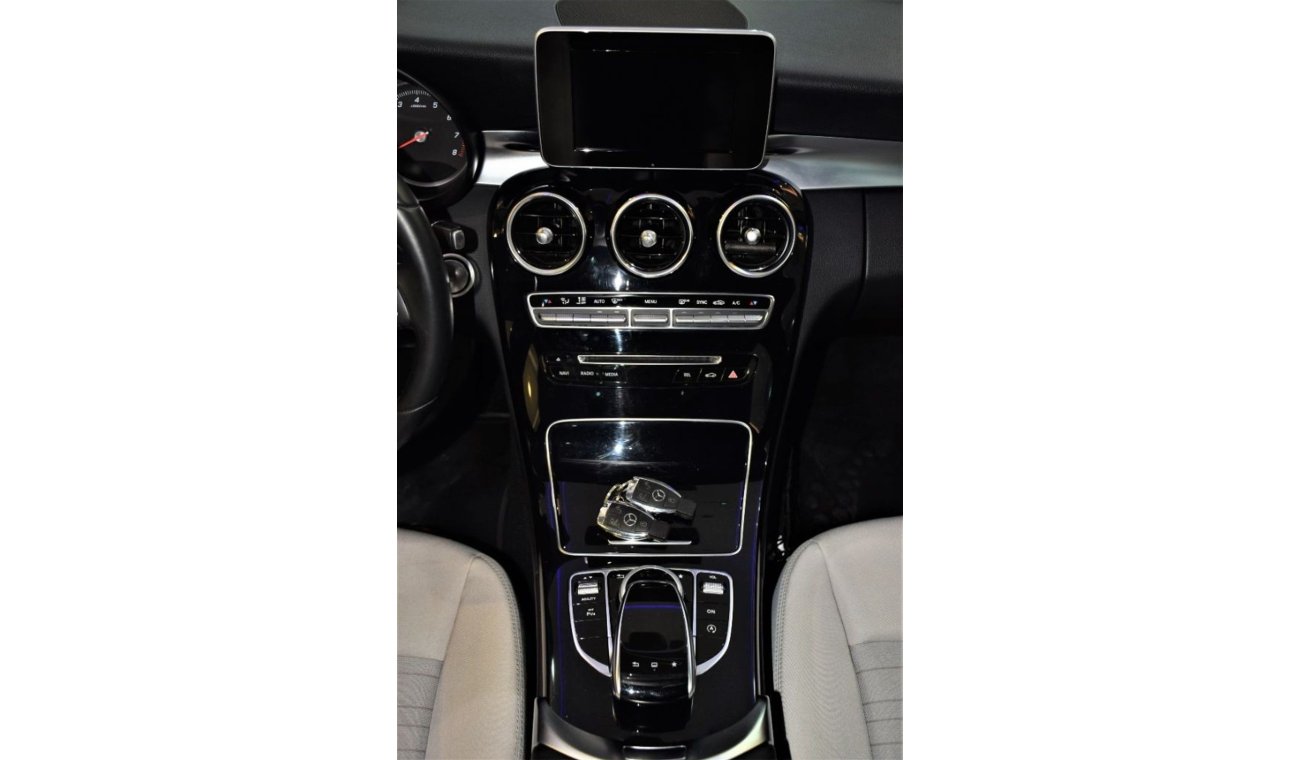 مرسيدس بنز C200 ORIGINAL PAINT! ( صبغ وكاله ) LOW MILEAGE 54,000 KM! Mercedes Benz C200 2015 Model!! in Black Color!