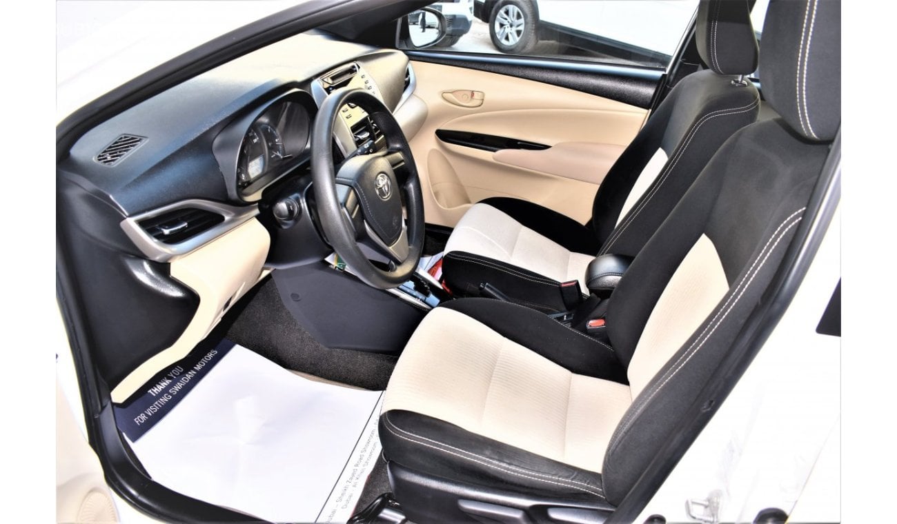 Toyota Yaris AED 919 PM | 1.3L SE HATCHBACK 2019 GCC WARRANTY