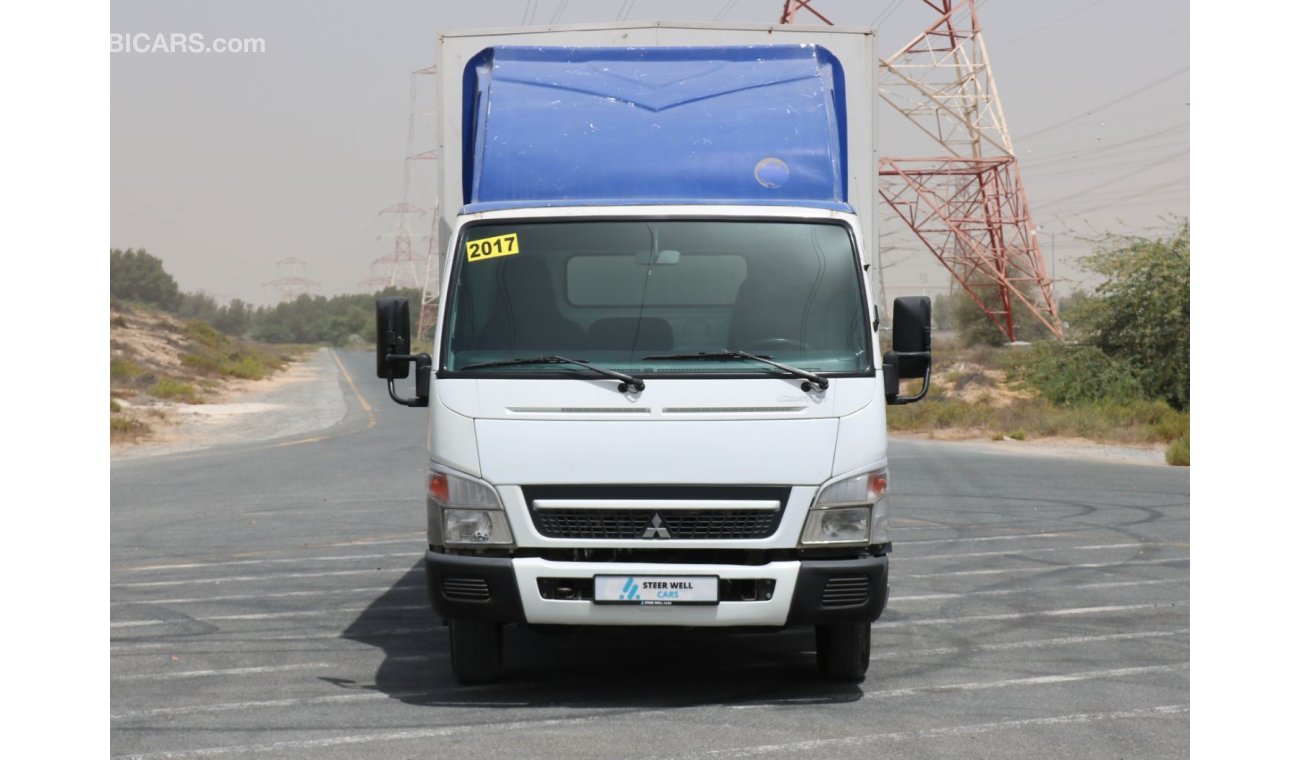 ميتسوبيشي كانتر 2017 | FUSO CANTER LONG CHASSIS DRY BOX WITH EXCELLENT CONDITION AND GCC SPECS