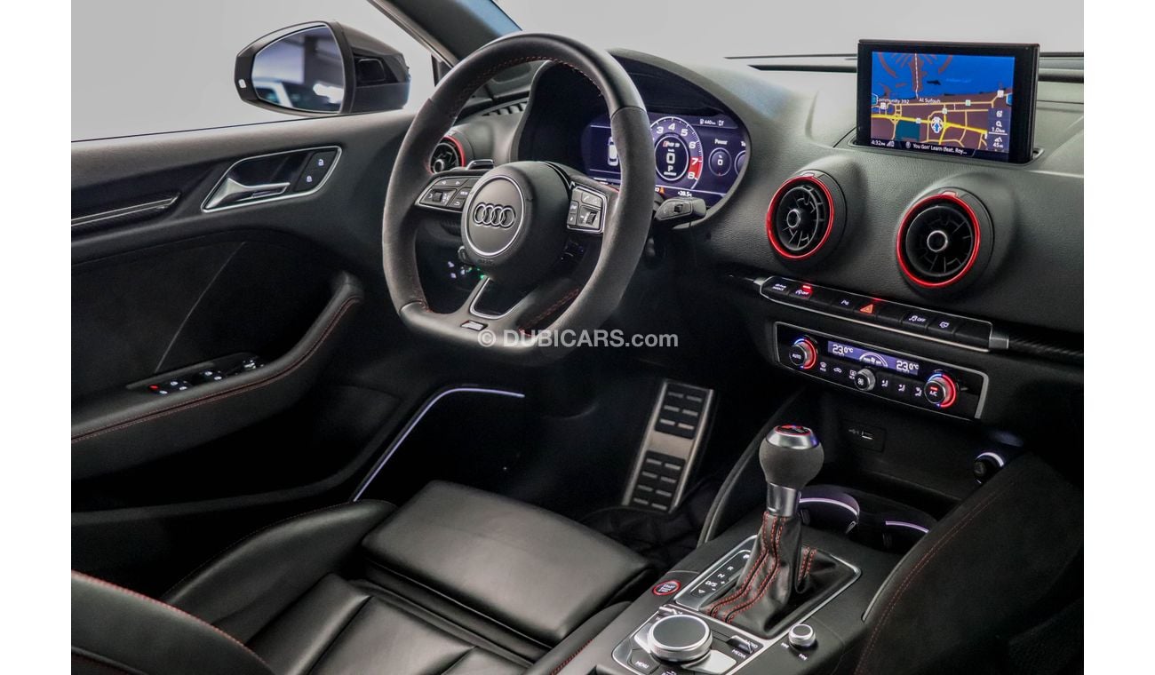 Audi RS3 Nardo Grey (Hatchback) 2018 GCC under Agency Warranty with Zero Down-Payment.