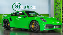 بورش 911 TURBO S 2021 BRAND NEW GCC IN PYTHON GREEN, WARRANTY AVAILABLE