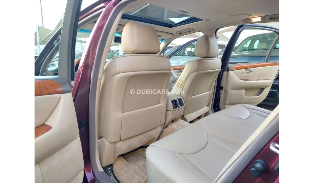 لكزس LS 430 موديل 2005 وارد1/2 الترا لون احمر داخل بيج مثبت سرعه تحكم فتحه جلد رنجات بحاله ممتازه