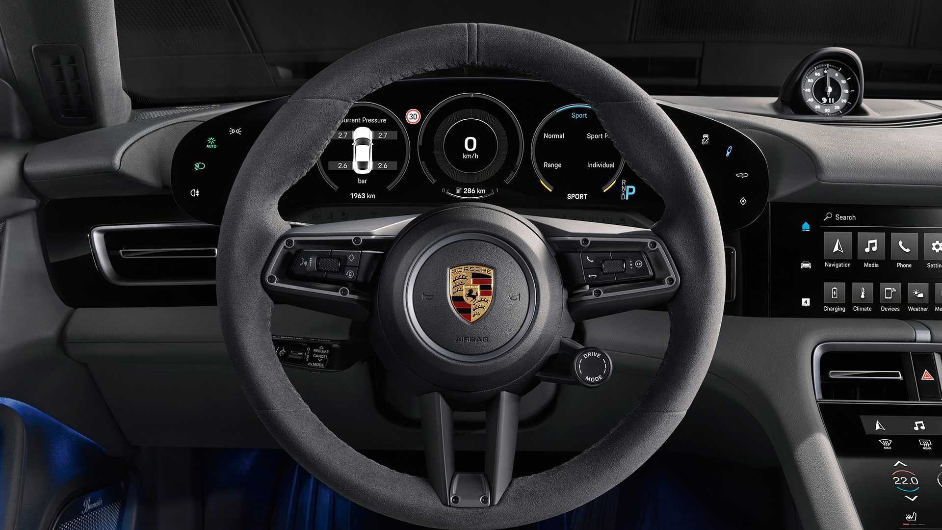 Porsche Taycan interior - Steering Wheel