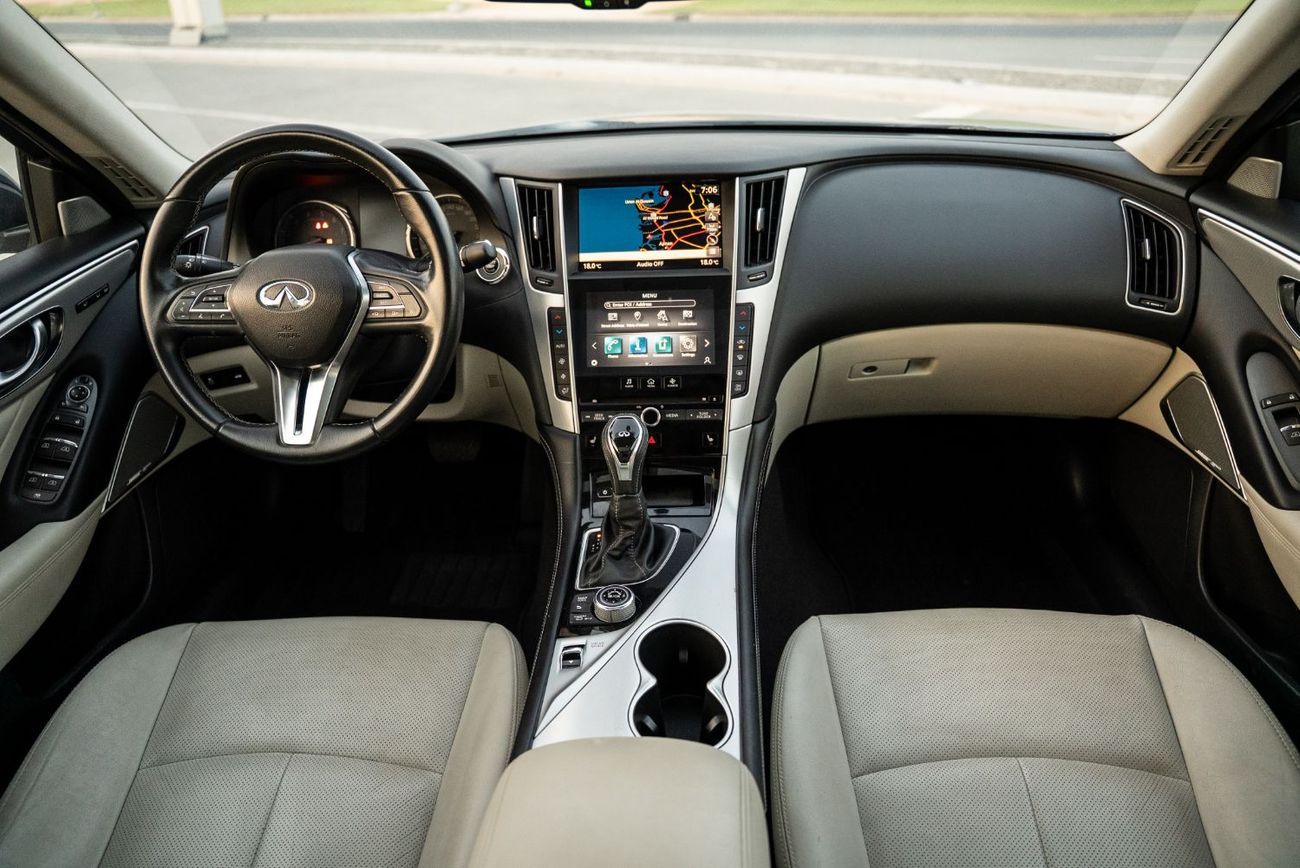 Infiniti Q50 3.0T Sport Black Edition Full Option 3.0L Twin Turbo V6 GCC 2021 Low Mileage in Perfect Condition