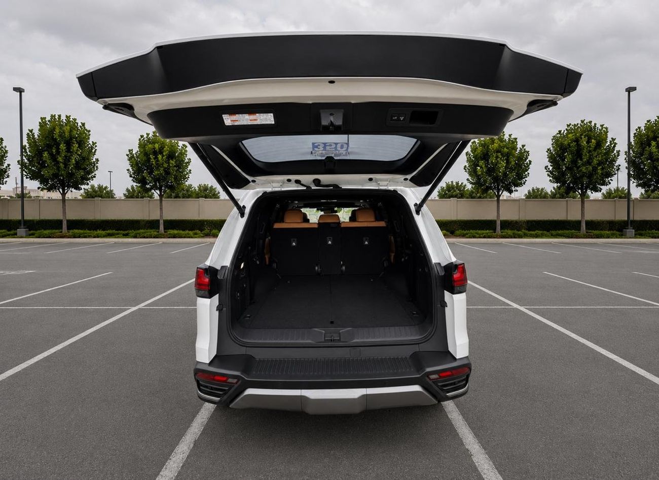 Lexus LX600 Lexus LX 600 twin turbo Model 2025 fuel petrol cylinder 6 white colour outside and interior orange