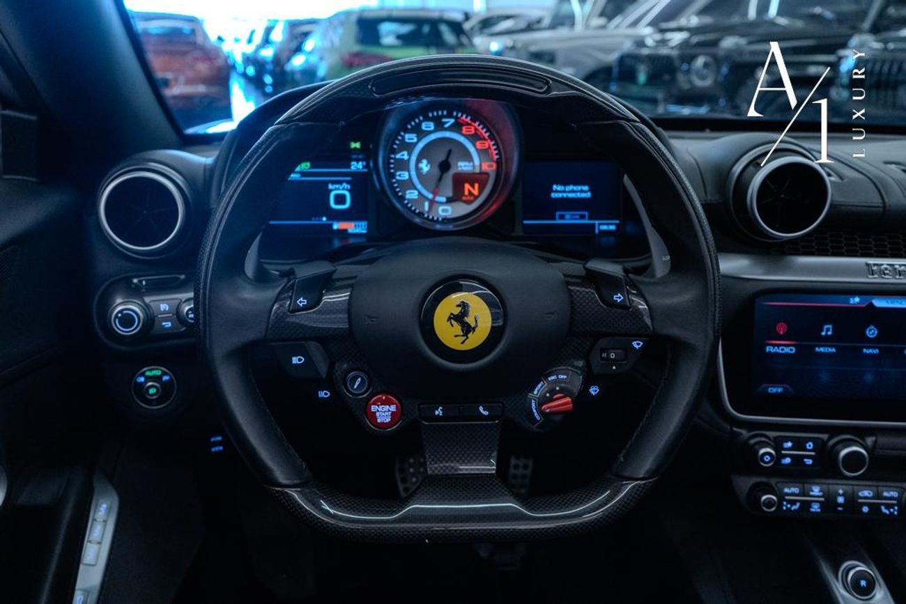 Ferrari Portofino Std 3.9L 2020 Ferrari Portofino, Warranty, Carbon Fiber Package, Nero Daytona WB Exterior, Very Low