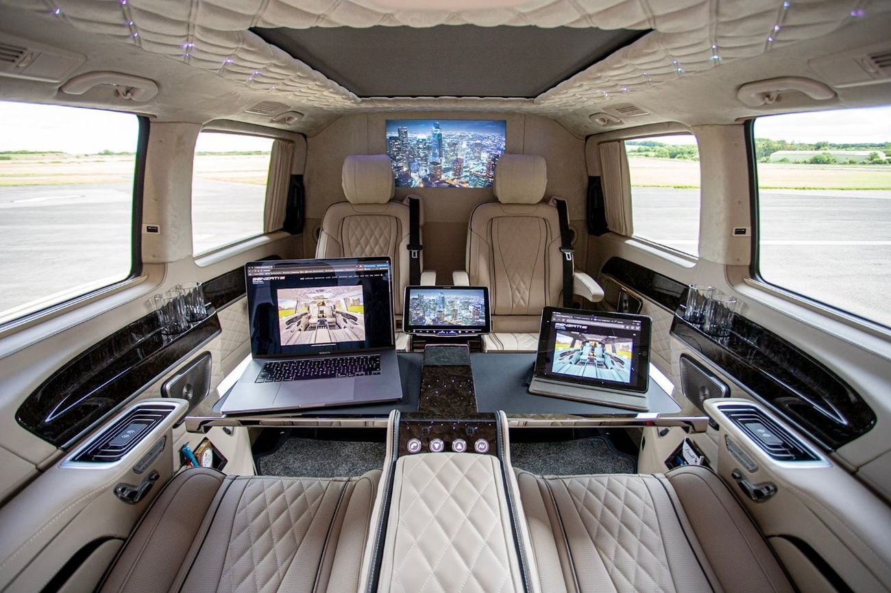 Mercedes Benz V300 AVANTGARDE Senzati® Jet Class® Oryx Edition® — Bespoke 6-Seat Silk Beige Leather | Mercedes-Benz Strategic Part