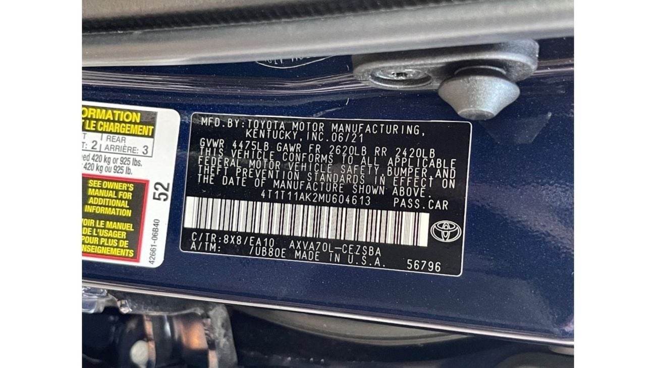 Toyota Camry 2021 TOYOTA CAMRY SE IMPORTED FROM USA