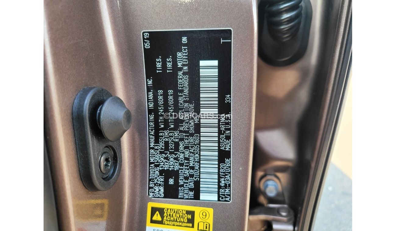 Toyota Highlander TOYOTA HIGHLANDER DUBAI RTA PASS CAR