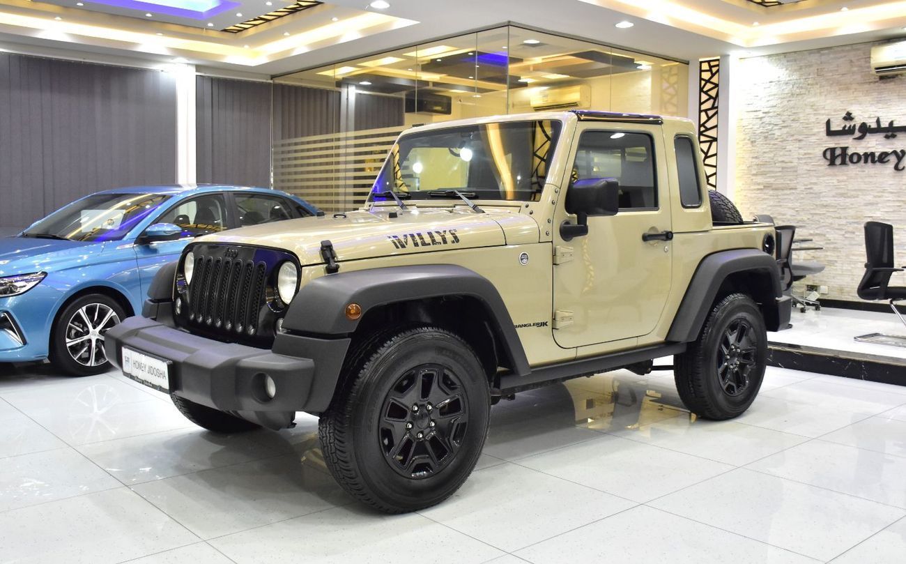 Jeep Wrangler EXCELLENT DEAL for our Jeep Wrangler JK Willys ( 2018 Model ) in Beige Color GCC Specs