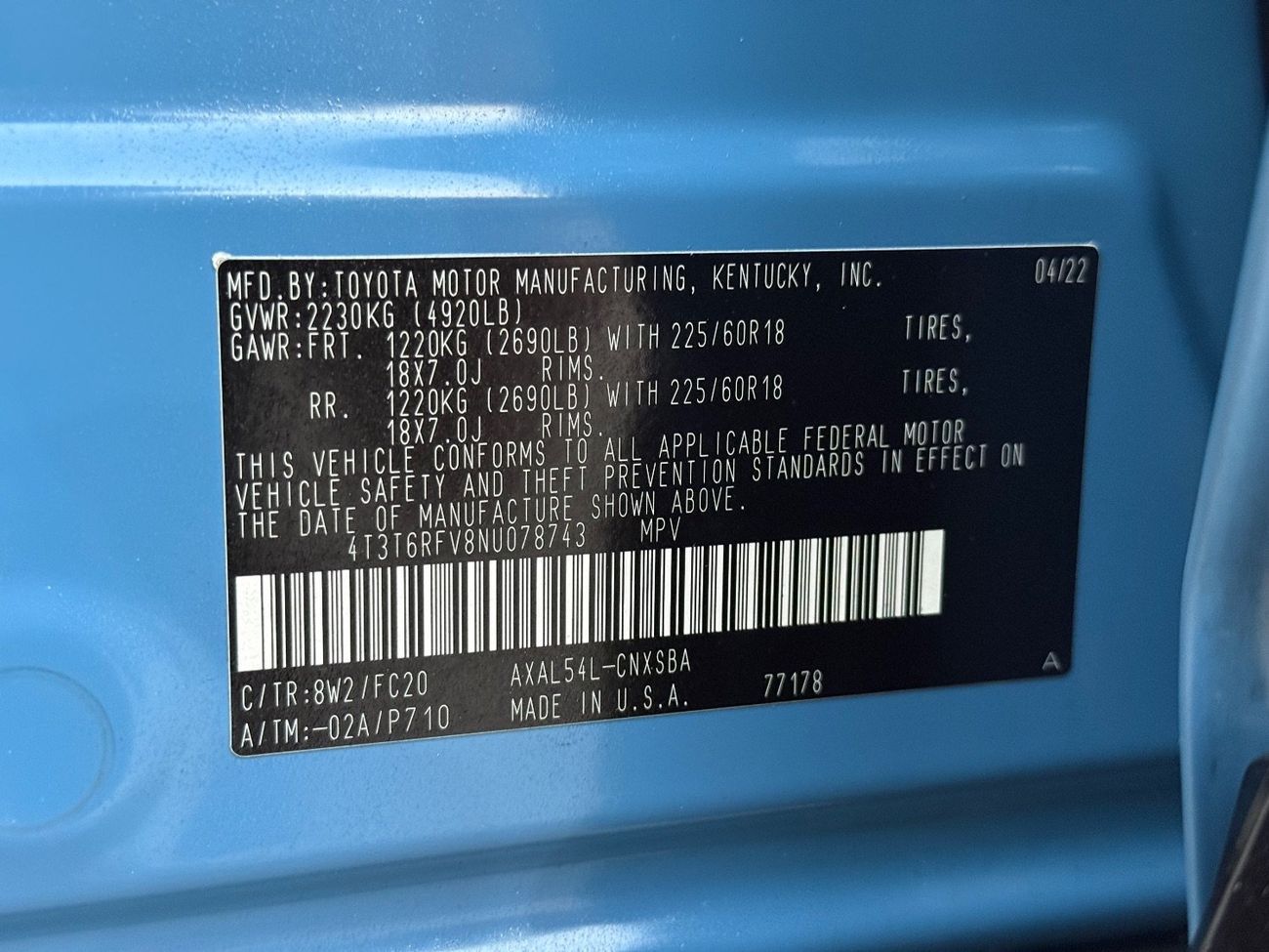 Toyota RAV4 XLE 2.5L 2022 TOYOTA RAV4 XLE HYBRID 4x4 FULL OPTIONS IMPORTED FROM USA