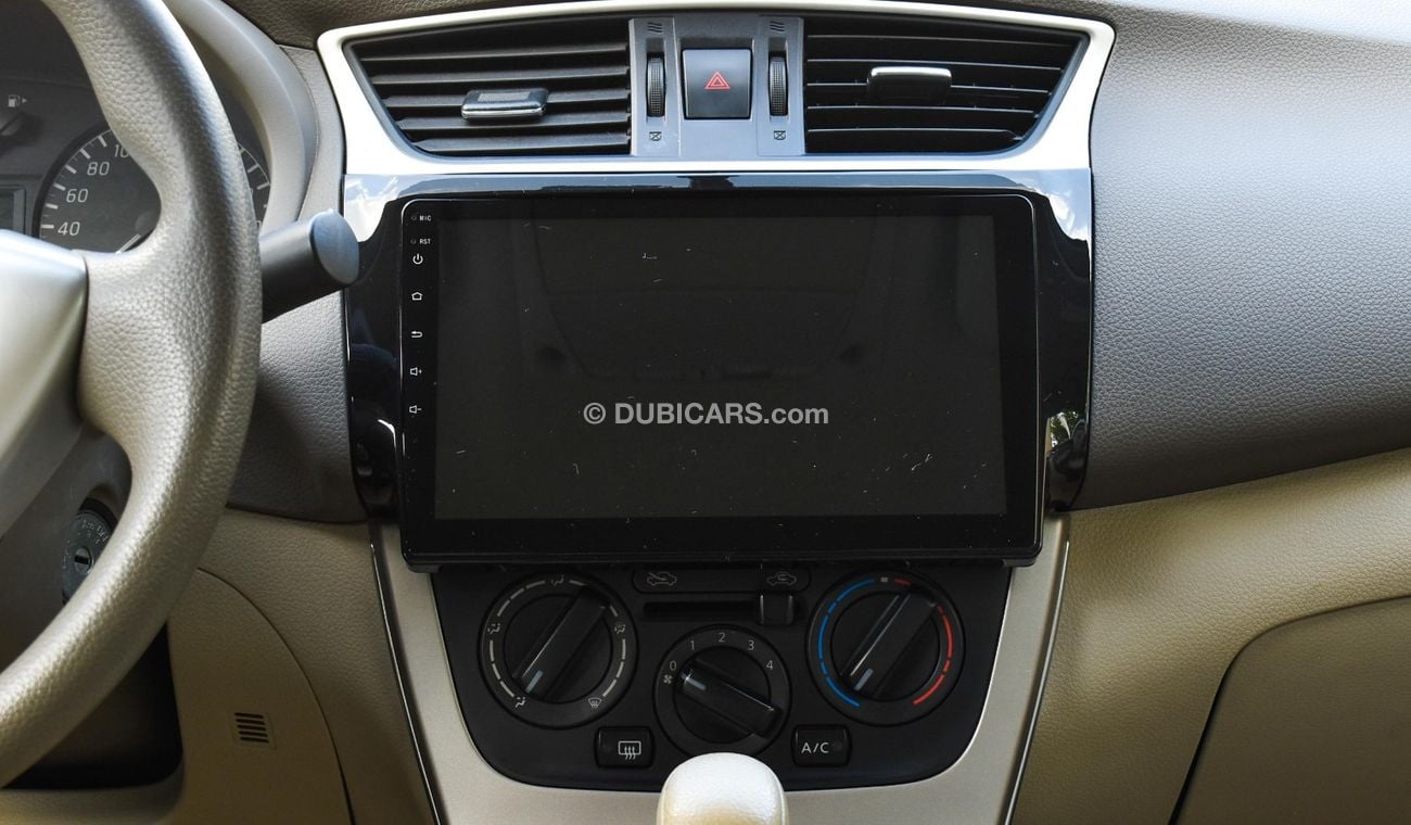 Nissan Sentra GCC, 2016 model, without accidents, white color, beige leather interior, Android screen, rear camera