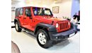 جيب رانجلر ORIGINAL PAINT ( صبغ وكاله ) AMAZING Jeep Wrangler Sport Unlimited 2014 Model!! in Red Color! GCC Sp