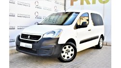 Peugeot Partner Tepee 1.6L MANUAL 2017 GCC AGENCY WARRANTY UP TO 2022 OR 100,000KM