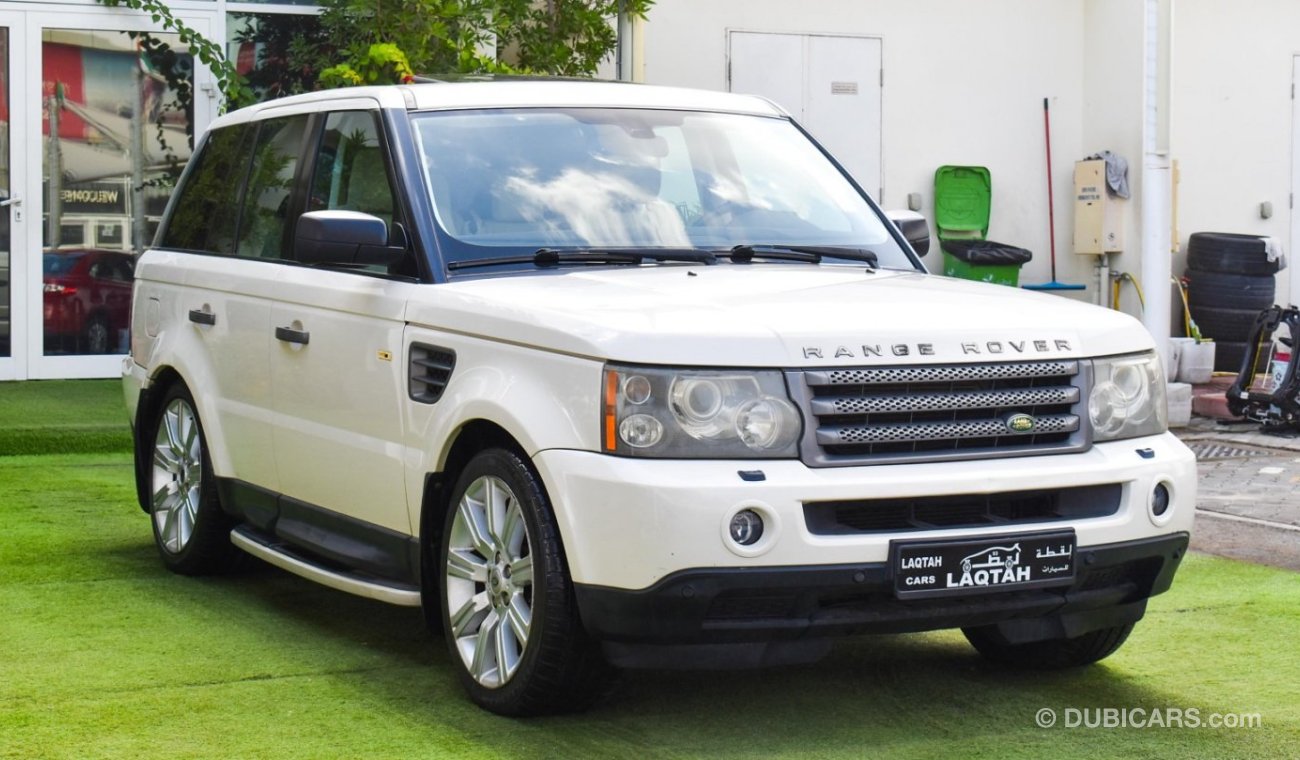 Land Rover Range Rover Sport HSE 2009 Gulf model, white color, beige interior, one number, leather hatch, fixed control wheels, rear