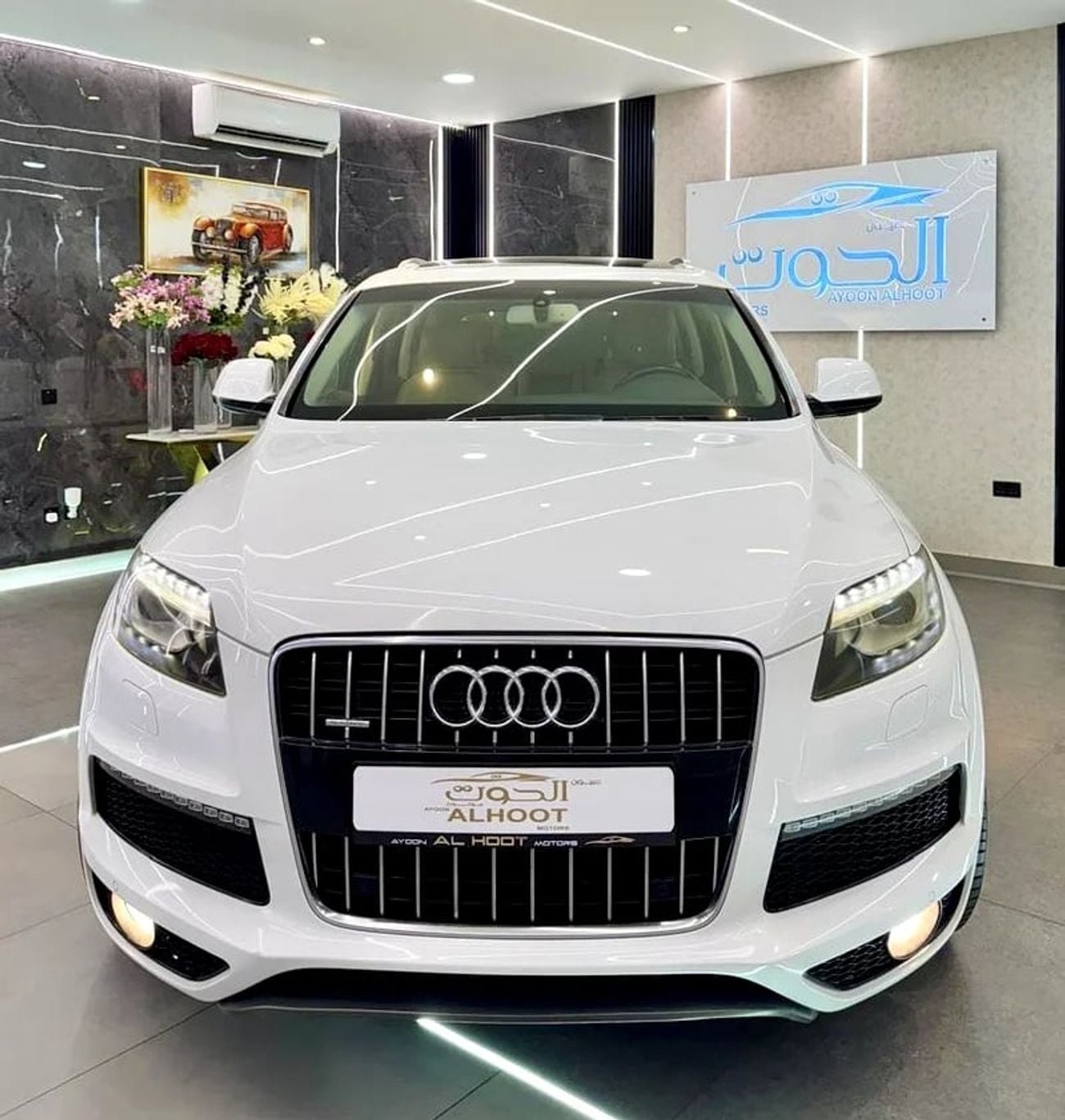 Audi Q7 AMAZING WHITE S_LINE V6 || FULL OPINION || GCC || 7 SEATS || ACCIDENT FREE