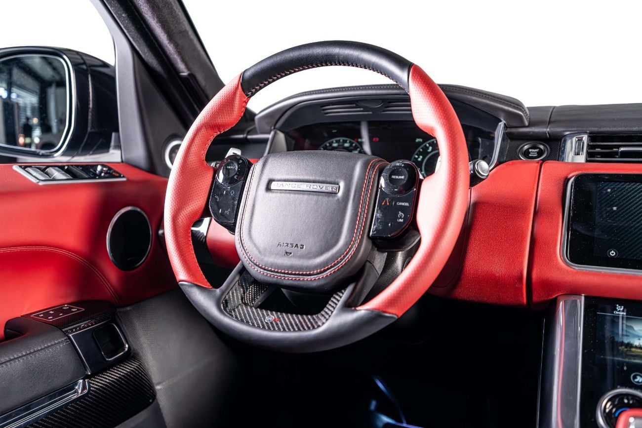 Land Rover Range Rover Sport SVR 5.0L (575 HP) 4WD Carbon Edition-Al Tayer Warranty Until 02/2027-22 Inch High Gloss Black Rims