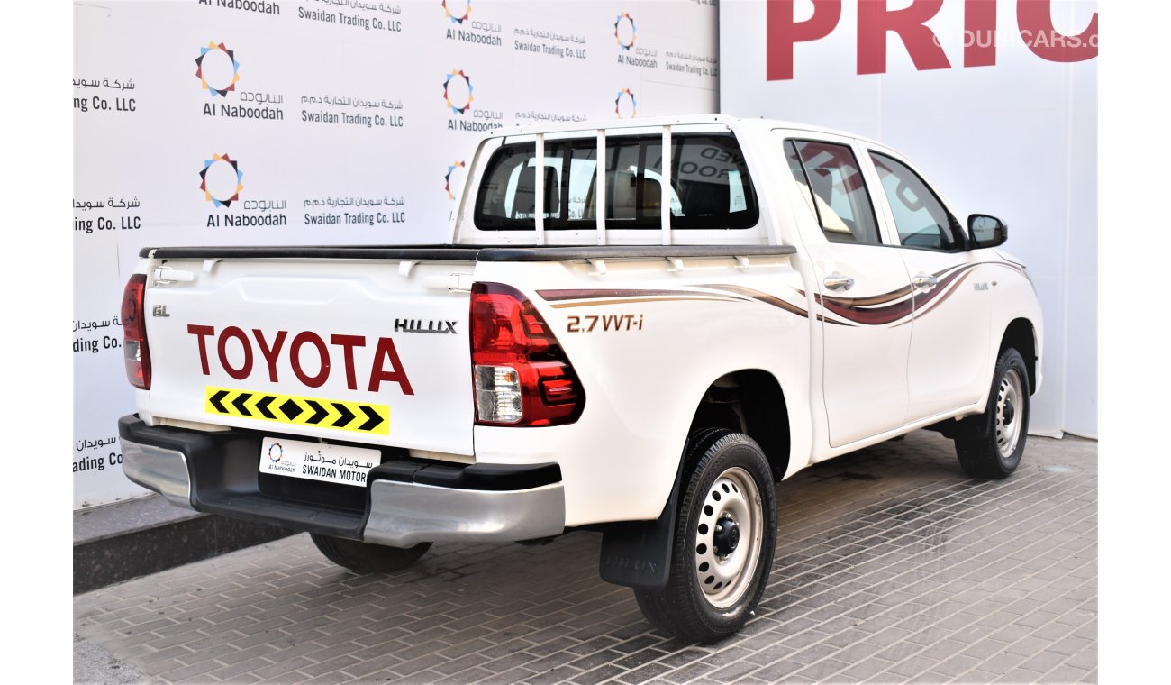 تويوتا هيلوكس TOYOTA HILUX DC 2.7 MT 2019 GCC DEALER WARRANTY