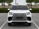 Lexus LX600 Lexus LX 600 twin turbo Model 2025 fuel petrol cylinder 6 white colour outside and interior orange