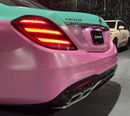Mercedes Benz S63 AMG STD 4.0L V8 | Maybach Kit| Custom Tiffany green & glitter wrap/pink  finish