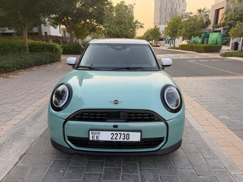 Mini Cooper C 2026 5-Door Ocean Wave Green with White Roof & Mirrors