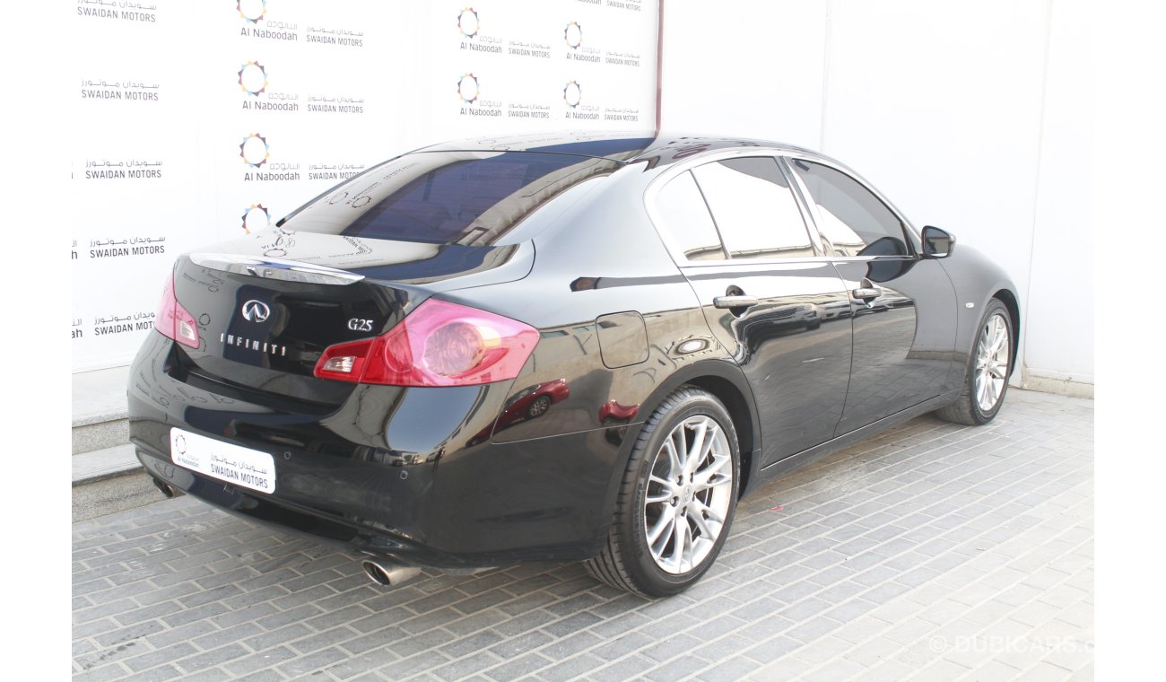 Infiniti G25 G25 2.5L V6 2014 WITH NAVIGATION SUNROOF CAMERA