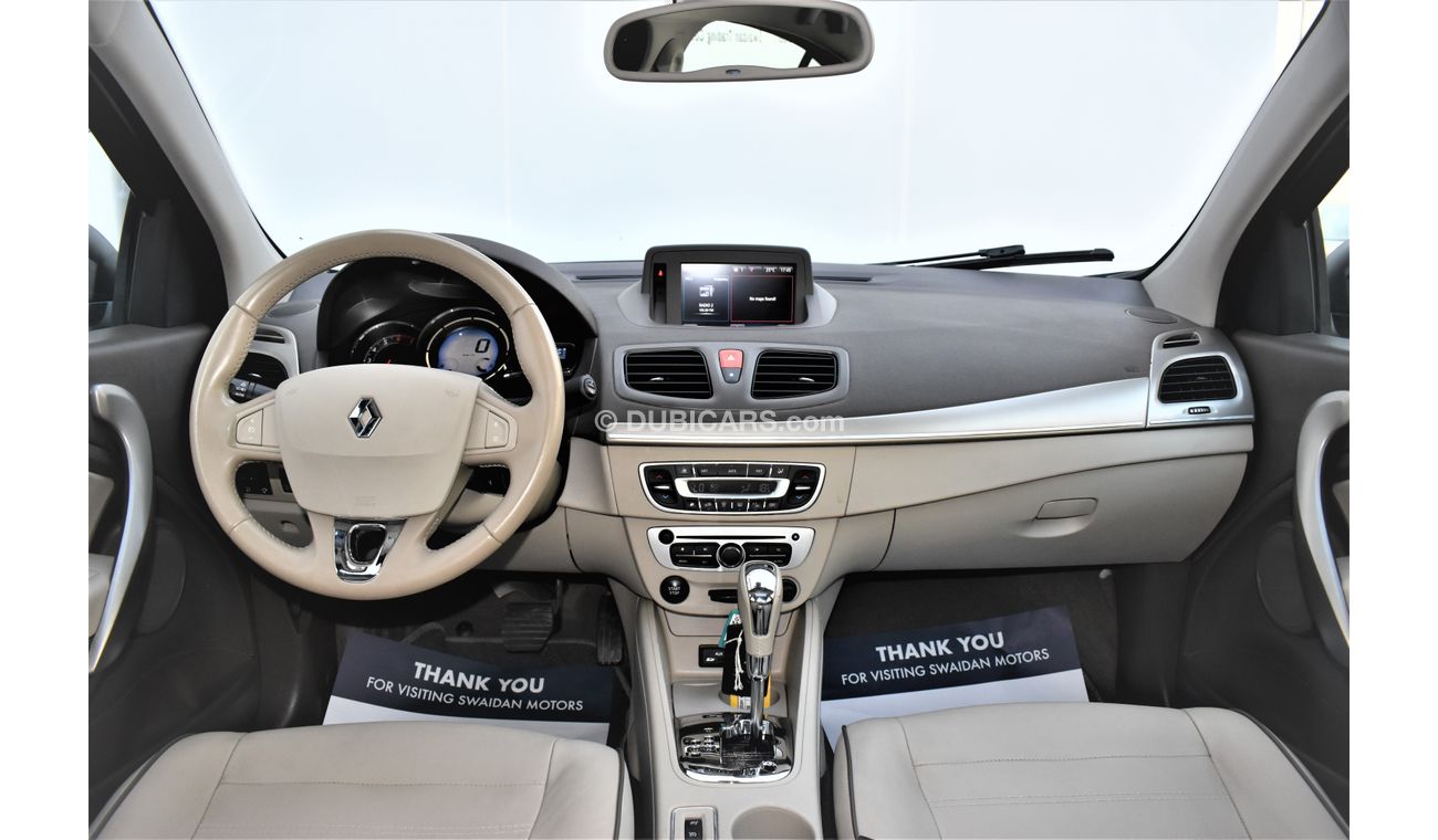 Renault Fluence AED 547 PM | 2.0L LE GCC DEALER WARRANTY