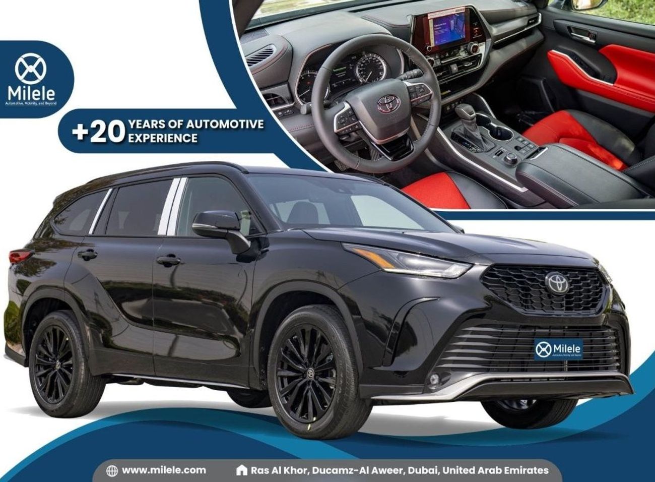 New Toyota Highlander XSE 2.4P AWD: BLACK WITH RED INTERIOR, SUNROOF ...