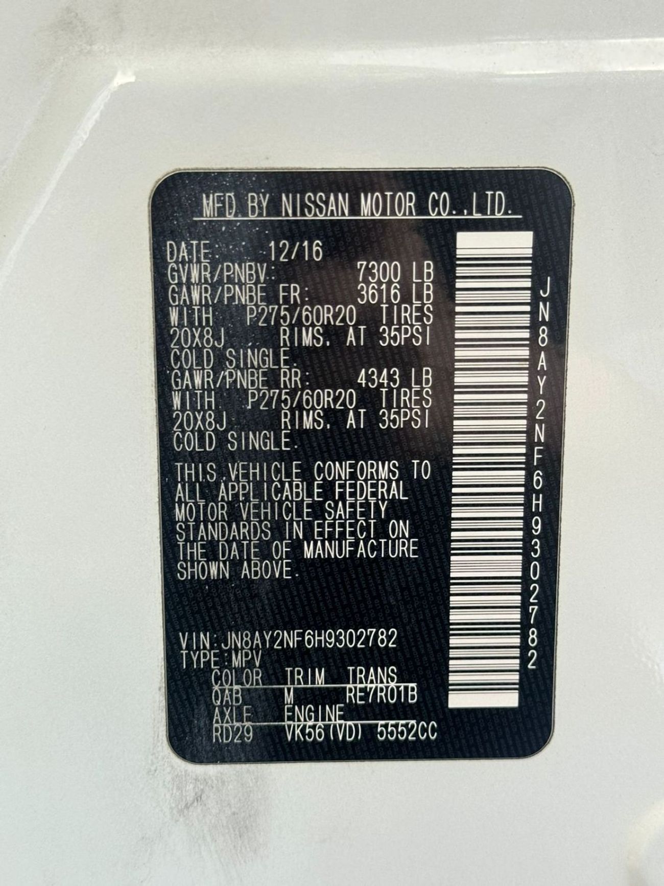 Nissan Armada LEFT HAND