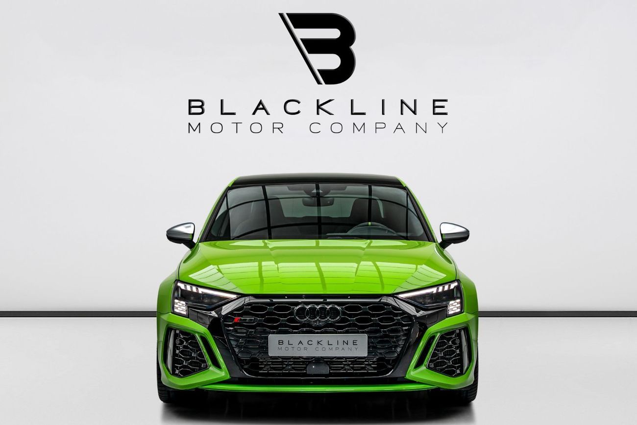 Audi RS3 TFSI quattro 2.5L Sedan 2024 Audi RS3, 2028 Audi Warranty + Service Contract, Kyalami Green, Low KMs