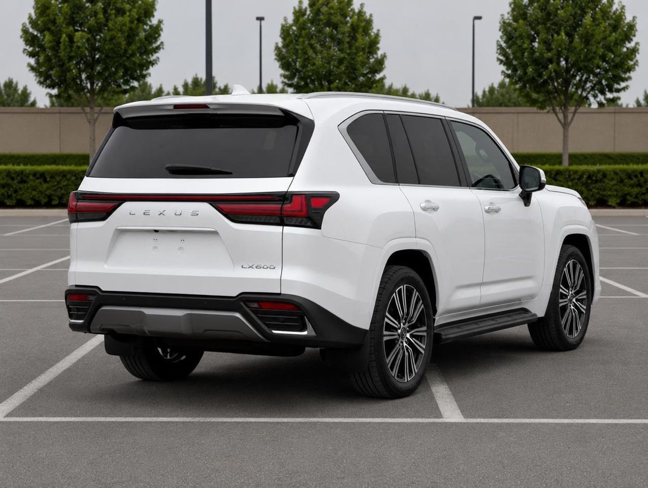 Lexus LX600 Lexus LX 600 twin turbo Model 2025 fuel petrol cylinder 6 white colour outside and interior orange