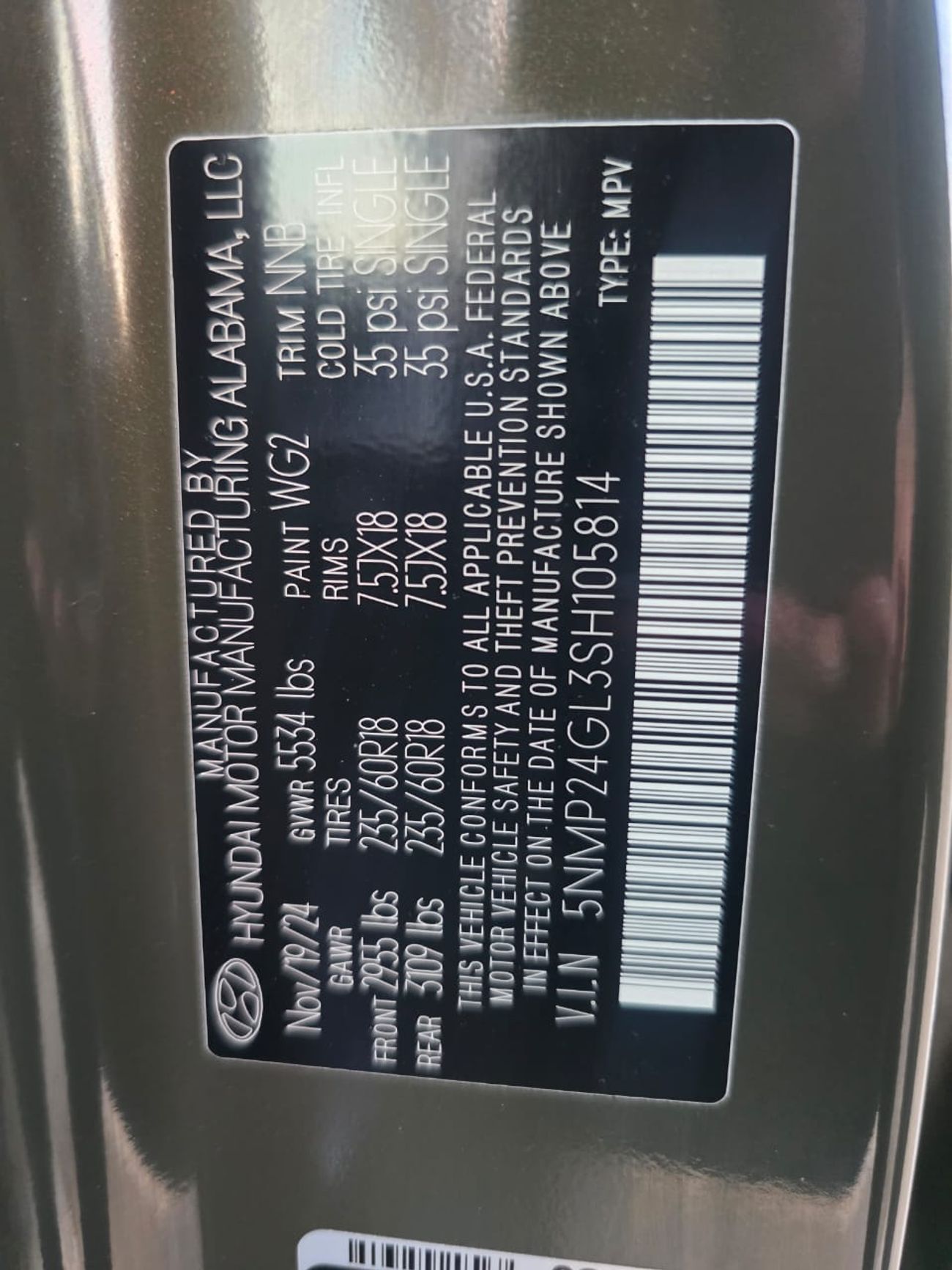 Hyundai Santa Fe 2025 Model Push button , Trunk automatic and original leather with 8 seatwe