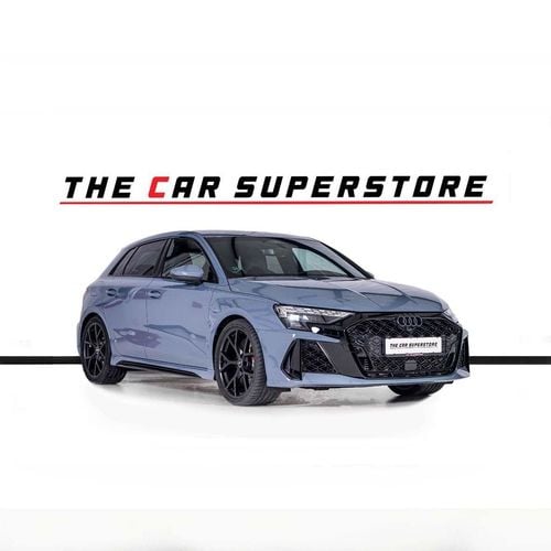 Audi RS3  AL Nabooda Warranty And Service Contract-Kemora Grey-19Inch Satin Black Rims