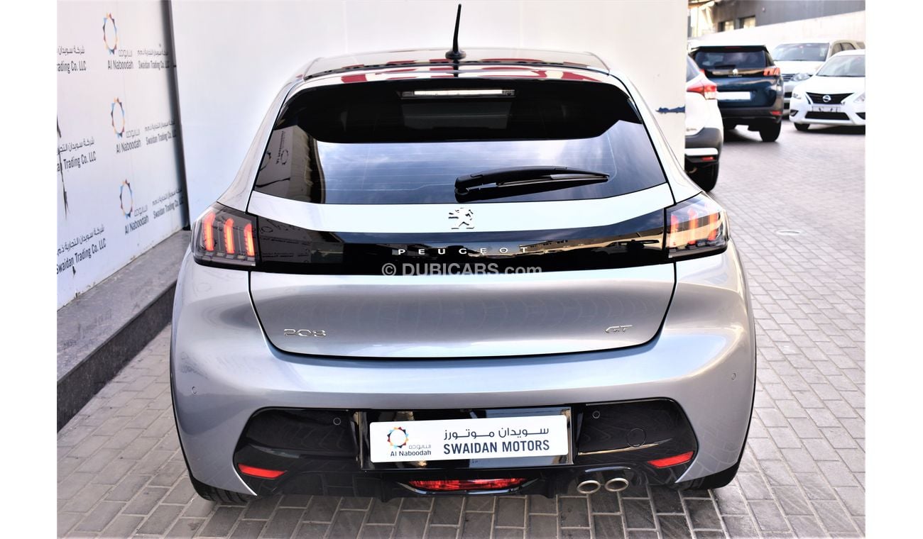 Peugeot 208 AED 703 PM | 1.2L GT GCC AGENCY WARRANTY UP TO 2026 OR 100K KM