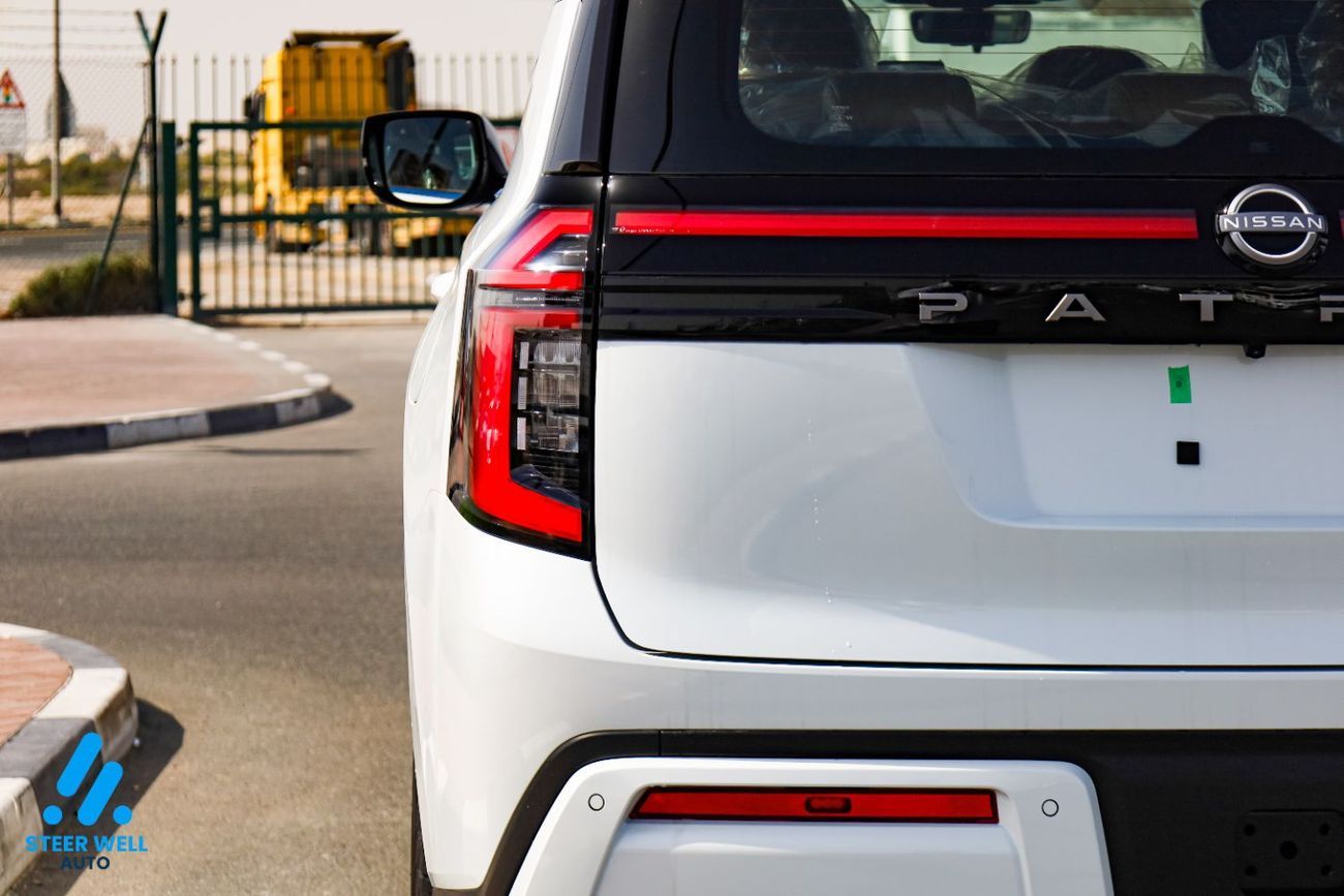 نيسان باترول LE Platinum 2026 | Twin-Turbo AWD | 9AT | Dual-Tone White & Black | Tan Interior | Height-Control