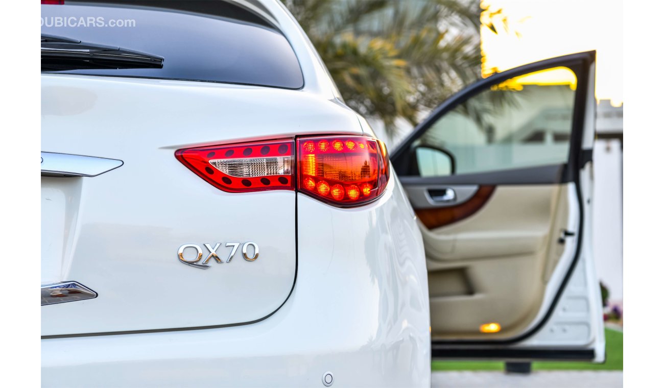 Infiniti QX70 3.7L V6 - FREE 2 Years Warranty - AED 1,547 per month - 0% Downpayment