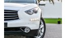 Infiniti QX70 3.7L V6 - FREE 2 Years Warranty - AED 1,547 per month - 0% Downpayment