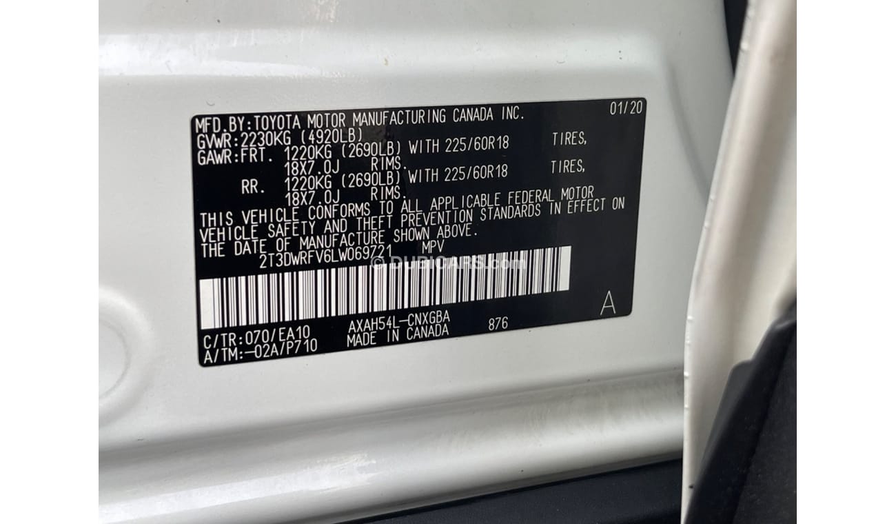 Toyota RAV4 2020 TOYOTA RAV4 LIMITED HYBRID FULL OPTIONS IMPORTED FROM USA