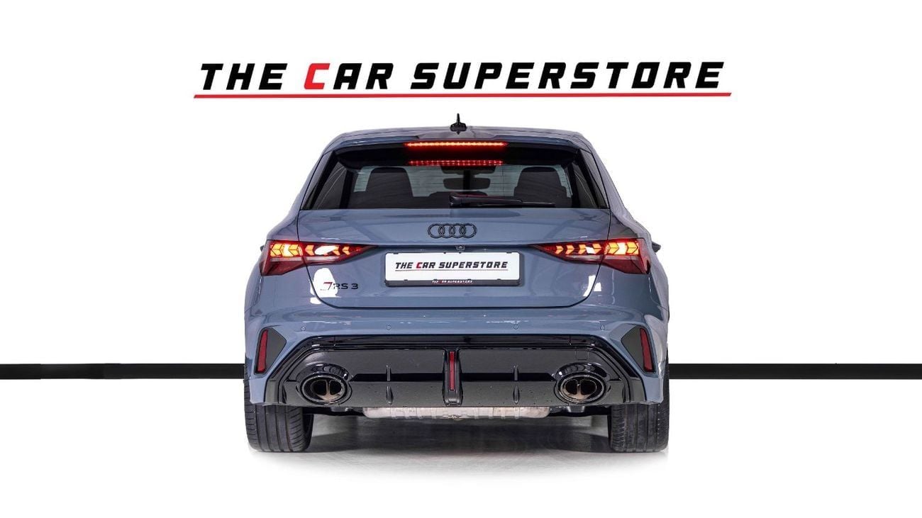 Audi RS3  AL Nabooda Warranty And Service Contract-Kemora Grey-19Inch Satin Black Rims