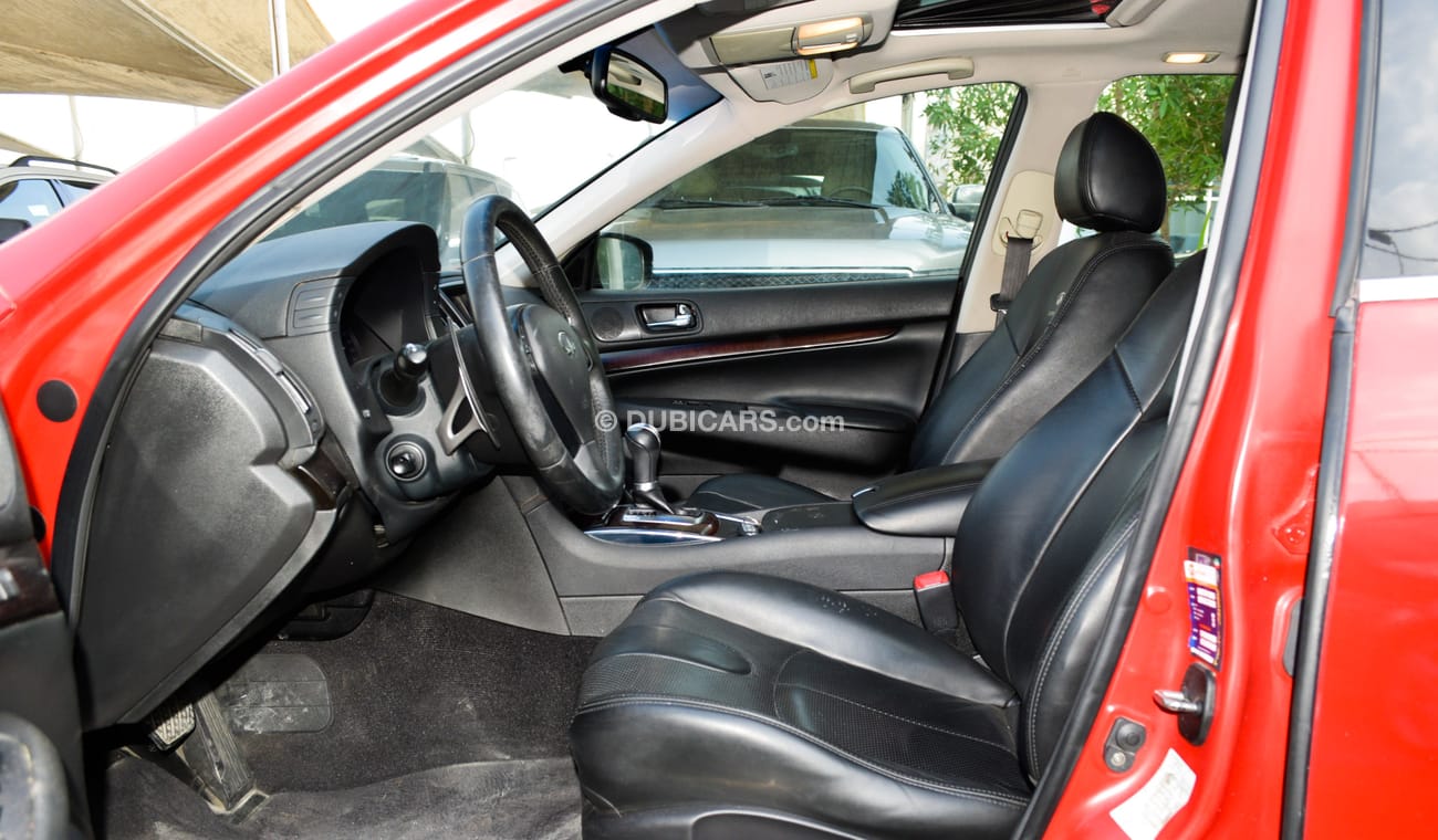 إنفينيتي G25 موديل 2012 لون أحمر خليجى رقم واحد فتحة جلد رنجات حساسات بدون حوادث بحالة ممتازة لاتحتاج لأى مصاريف