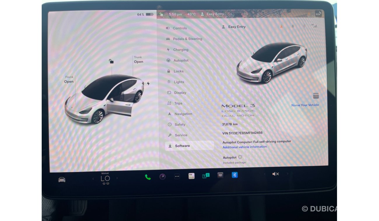 تيسلا موديل 3 طويل المدى Tesla Model 3 Long Range Auto pilot GCC Under Warranty