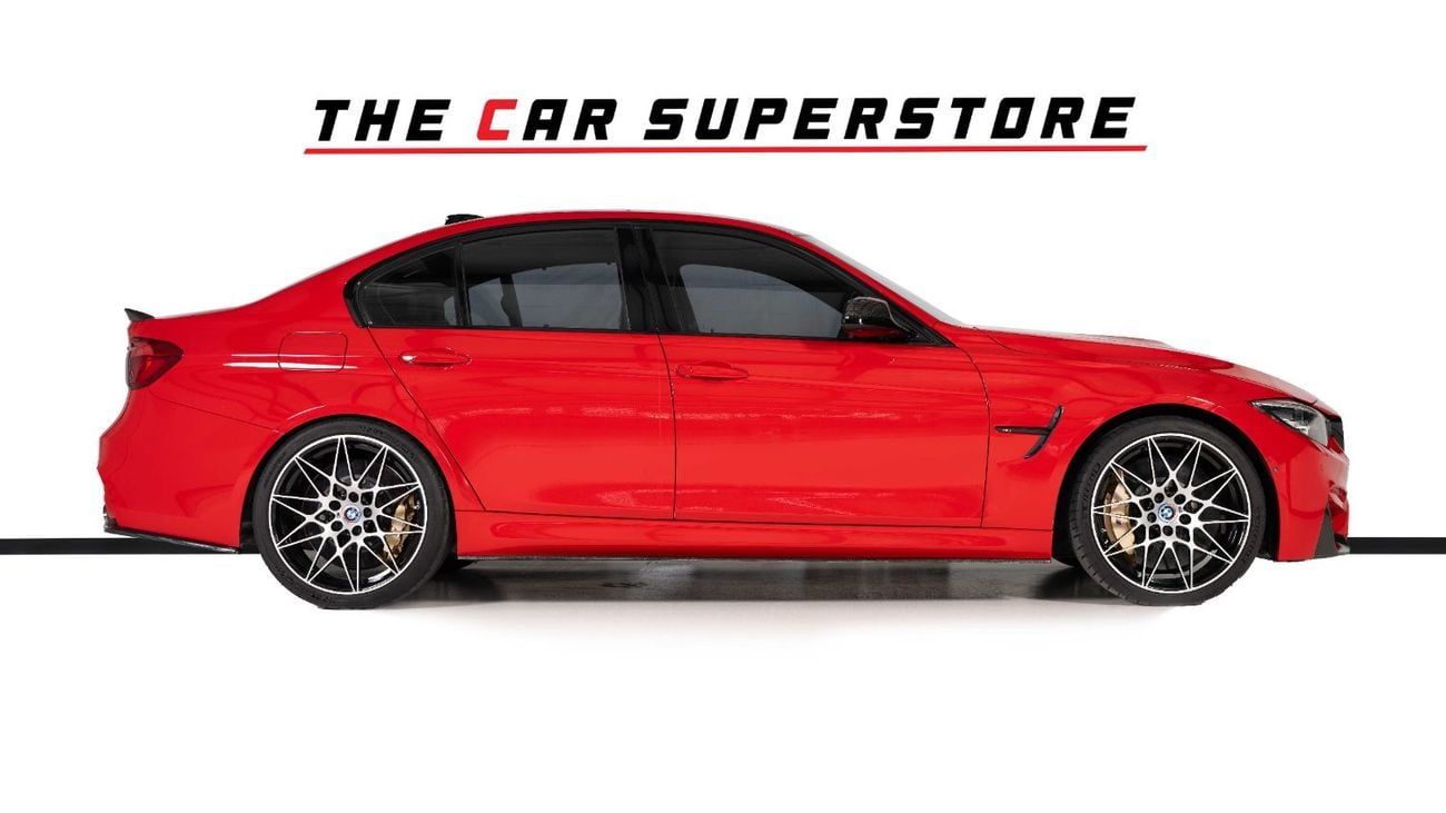 BMW M3 Competition 3.0L Rosso Corsa BMW Individual Color-Carbon Ceramic Brakes-Gold Brake Calipers
